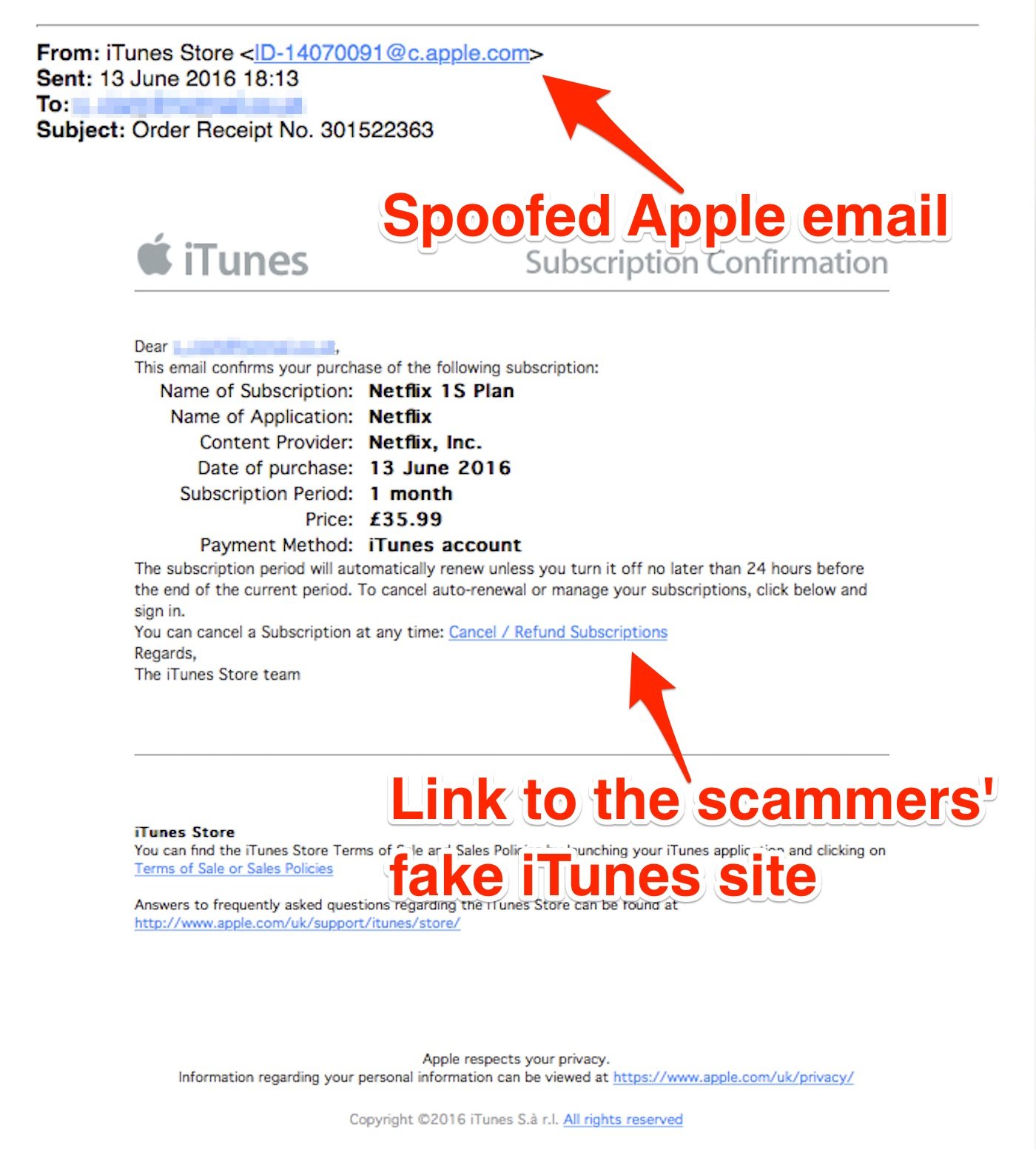 apple itunes fraud